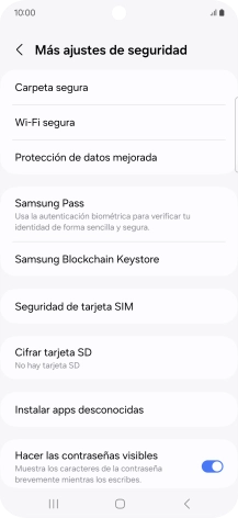 Pulsa Seguridad de tarjeta SIM. Pulsa Seguridad de tarjeta SIM.
