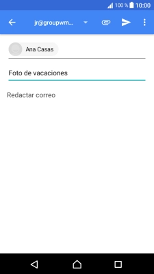 Pulsa en el campo de escritura y escribe el texto del correo electrónico. Pulsa en el campo de escritura y escribe el texto del correo electrónico.