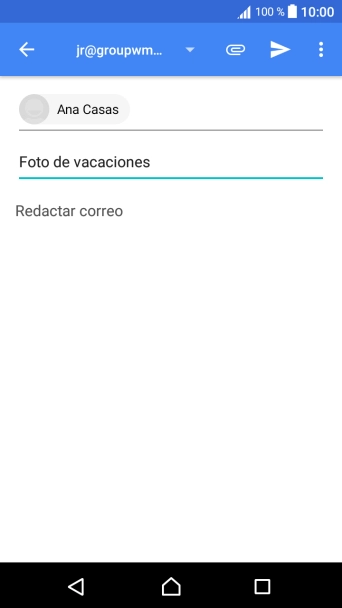 Pulsa en el campo de escritura y escribe el texto del correo electrónico. Pulsa en el campo de escritura y escribe el texto del correo electrónico.
