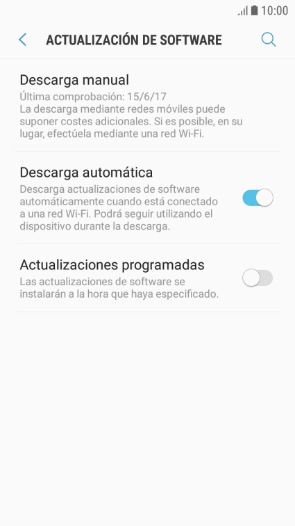 Pulsa Descarga manual. Si hay una versión de software nueva disponible, aparecerá ahora en la pantalla. Sigue las indicaciones de la pantalla para actualizar el software del teléfono. Pulsa Descarga manual. Si hay una versión de software nueva disponible, aparecerá ahora en la pantalla. Sigue las indicaciones de la pantalla para actualizar el software del teléfono.