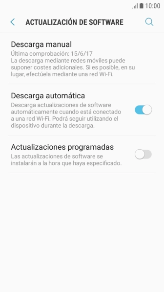 Pulsa Descarga manual. Si hay una versión de software nueva disponible, aparecerá ahora en la pantalla. Sigue las indicaciones de la pantalla para actualizar el software del teléfono. Pulsa Descarga manual. Si hay una versión de software nueva disponible, aparecerá ahora en la pantalla. Sigue las indicaciones de la pantalla para actualizar el software del teléfono.