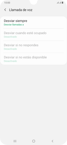 Pulsa el tipo de desvío deseado. Pulsa el tipo de desvío deseado.