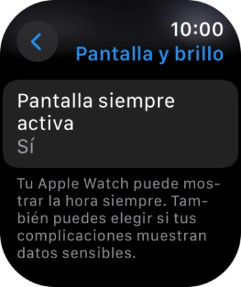 Pulsa Pantalla siempre activa. Pulsa Pantalla siempre activa.