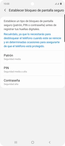 Pulsa el código de seguridad deseado y sigue las indicaciones de la pantalla para crear un código de seguridad del teléfono adicional. Pulsa el código de seguridad deseado y sigue las indicaciones de la pantalla para crear un código de seguridad del teléfono adicional.