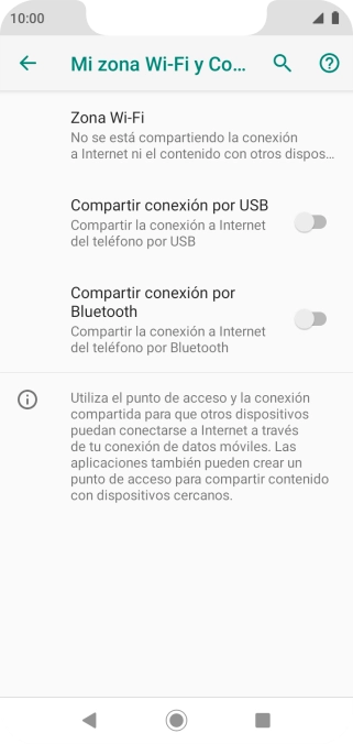 Pulsa Zona Wi-Fi.
