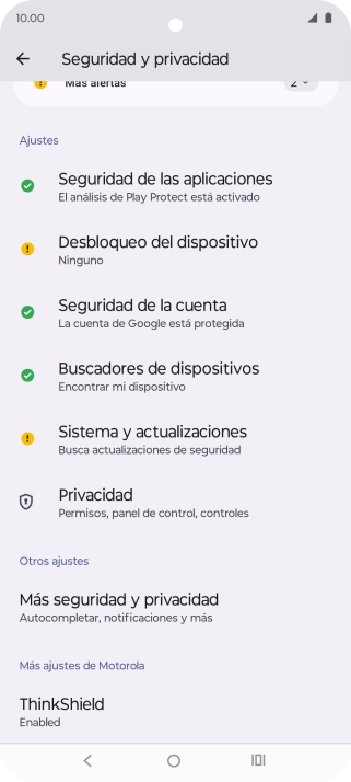 Pulsa Más seguridad y privacidad. Pulsa Más seguridad y privacidad.