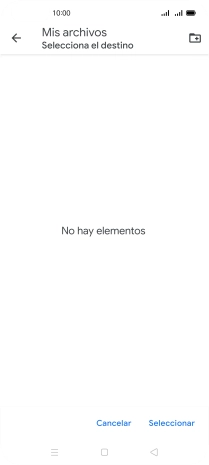 Si deseas crear una nueva carpeta, pulsa el icono de nueva carpeta y sigue las indicaciones de la pantalla para crearla.