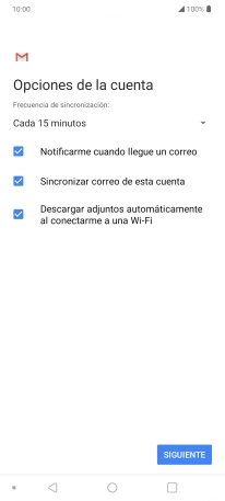Si aparece en la pantalla esta imagen, tu cuenta de correo electrónico ha sido reconocida y configurada automáticamente. Sigue las indicaciones de la pantalla para introducir más información y terminar la configuración. Si aparece en la pantalla esta imagen, tu cuenta de correo electrónico ha sido reconocida y configurada automáticamente. Sigue las indicaciones de la pantalla para introducir más información y terminar la configuración.