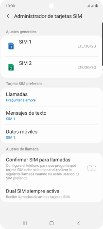 Pulsa la tarjeta SIM deseada. Pulsa la tarjeta SIM deseada.