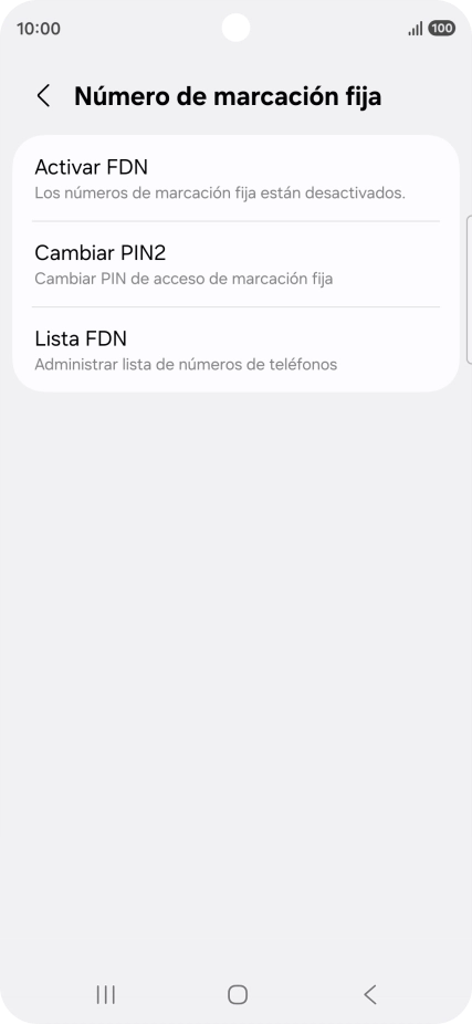 Pulsa Activar FDN.