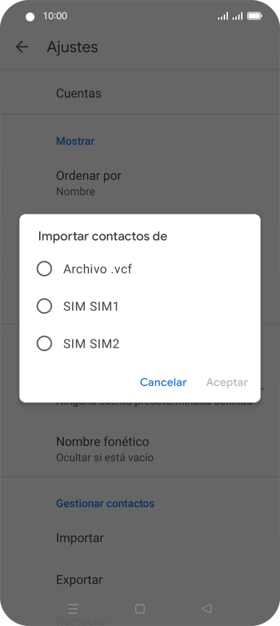 Pulsa la tarjeta SIM deseada. Pulsa la tarjeta SIM deseada.