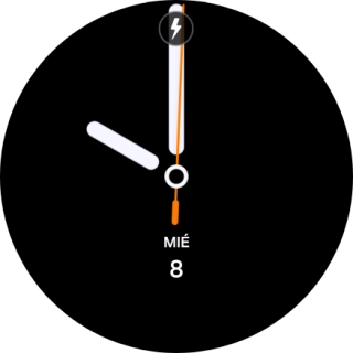 Cuando el icono de carga de batería aparece en la pantalla, el smartwatch se está cargando. Cuando el icono de carga de batería aparece en la pantalla, el smartwatch se está cargando.