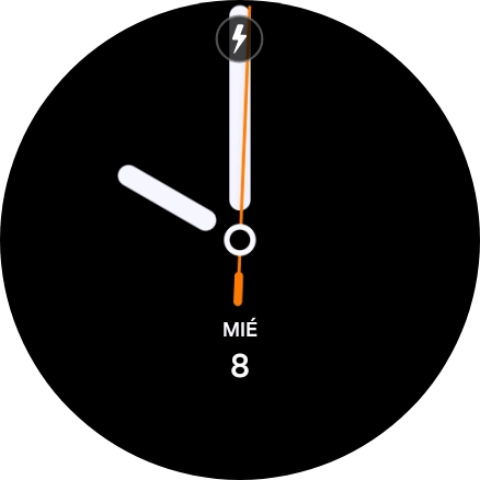 Cuando el icono de carga de batería aparece en la pantalla, el smartwatch se está cargando. Cuando el icono de carga de batería aparece en la pantalla, el smartwatch se está cargando.