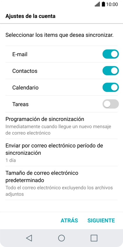Si aparece en la pantalla esta imagen, tu cuenta de correo electrónico ha sido reconocida y configurada automáticamente. Sigue las indicaciones de la pantalla para introducir más información y terminar la configuración. Si aparece en la pantalla esta imagen, tu cuenta de correo electrónico ha sido reconocida y configurada automáticamente. Sigue las indicaciones de la pantalla para introducir más información y terminar la configuración.
