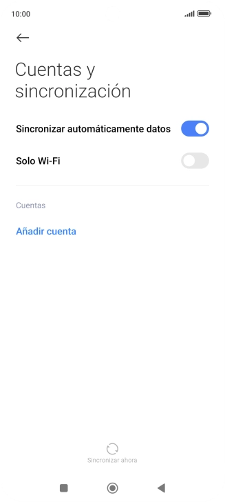 Pulsa Añadir cuenta. Pulsa Añadir cuenta.