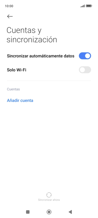 Pulsa Añadir cuenta. Pulsa Añadir cuenta.