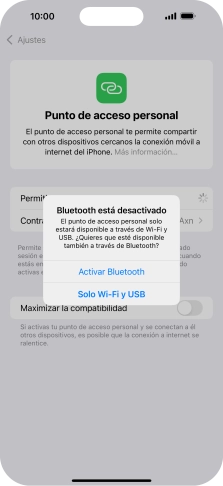 Si la función de wifi está activada, pulsa Solo Wi-Fi y USB.