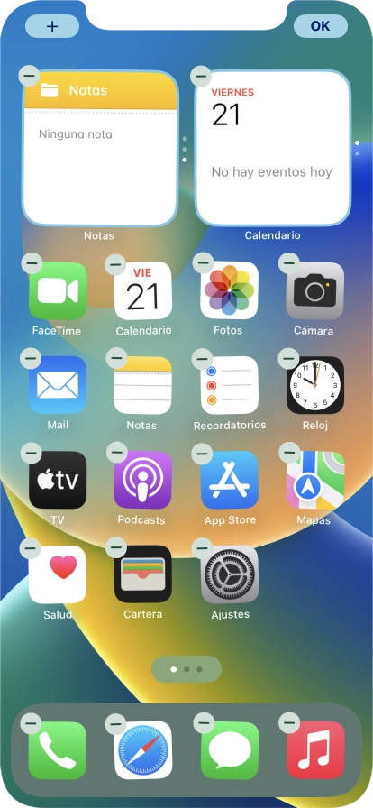 Pulsa el icono de página de pantalla de inicio. Pulsa el icono de página de pantalla de inicio.