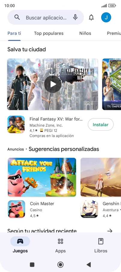 Pulsa el icono de perfil. Pulsa el icono de perfil.