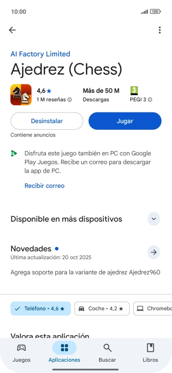 Pulsa Desinstalar.