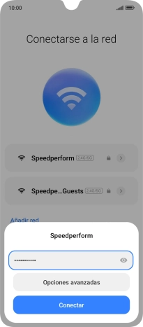 Introduce la contraseña de la red wifi y pulsa Conectar. Introduce la contraseña de la red wifi y pulsa Conectar.