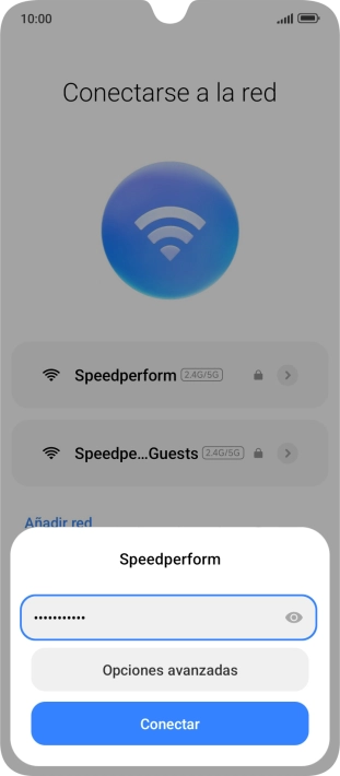 Introduce la contraseña de la red wifi y pulsa Conectar. Introduce la contraseña de la red wifi y pulsa Conectar.