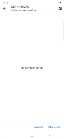 Si deseas crear una nueva carpeta, pulsa el icono de nueva carpeta y sigue las indicaciones de la pantalla para crearla. Si deseas crear una nueva carpeta, pulsa el icono de nueva carpeta y sigue las indicaciones de la pantalla para crearla.