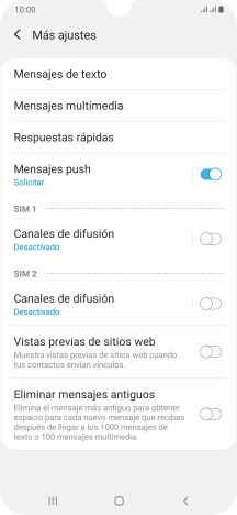 Pulsa Mensajes de texto. Pulsa Mensajes de texto.