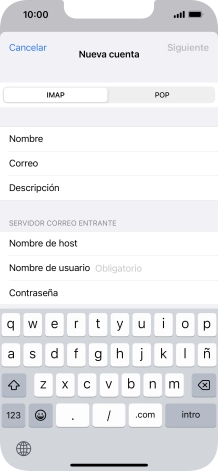 Pulsa Nombre de usuario e introduce el nombre de usuario de tu cuenta de correo electrónico. Pulsa Nombre de usuario e introduce el nombre de usuario de tu cuenta de correo electrónico.
