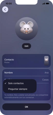 Pulsa el ajuste deseado. Pulsa el ajuste deseado.