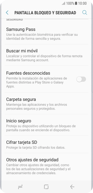 Pulsa Otros ajustes de seguridad. Pulsa Otros ajustes de seguridad.