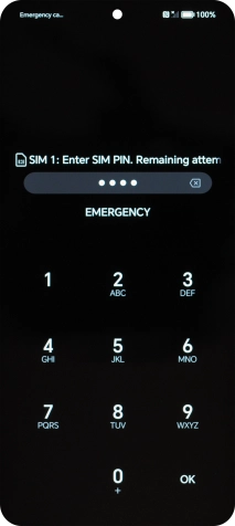 Si es necesario desbloquear la tarjeta SIM, introduce el código PIN y pulsa OK.