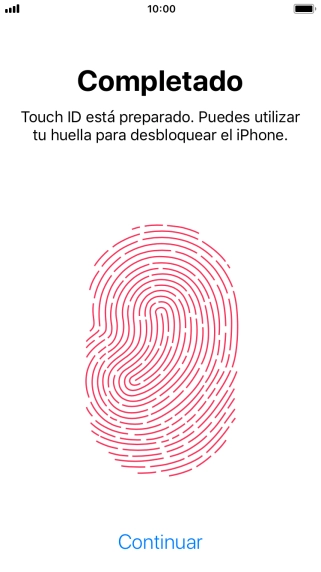Pulsa Continuar. Si no has añadido anteriormente un código de seguridad, tendrás que introducir un código de libre elección dos veces consecutivas.