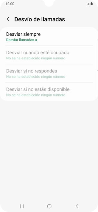 Pulsa el tipo de desvío deseado. Pulsa el tipo de desvío deseado.