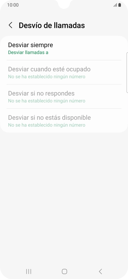 Pulsa el tipo de desvío deseado. Pulsa el tipo de desvío deseado.