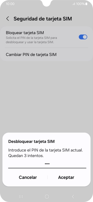 Introduce tu código PIN y pulsa Aceptar. Introduce tu código PIN y pulsa Aceptar.