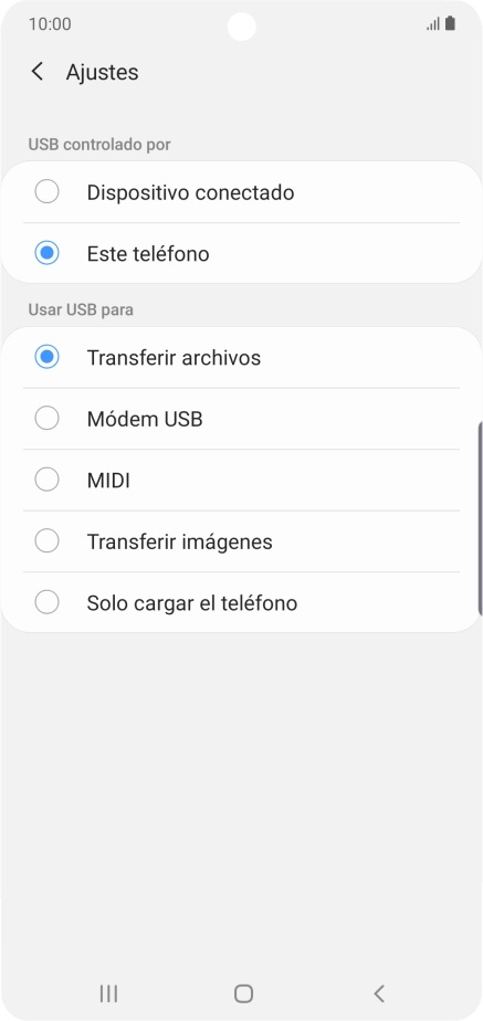 Pulsa Transferir archivos para activar la función. Pulsa Transferir archivos para activar la función.