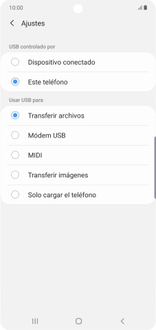 Pulsa Transferir archivos para activar la función. Pulsa Transferir archivos para activar la función.
