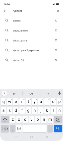 Introduce el nombre del tema o de la app y pulsa el icono de búsqueda. Introduce el nombre del tema o de la app y pulsa el icono de búsqueda.