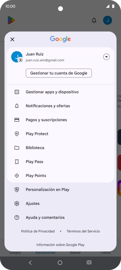 Pulsa Gestionar apps y dispositivo.