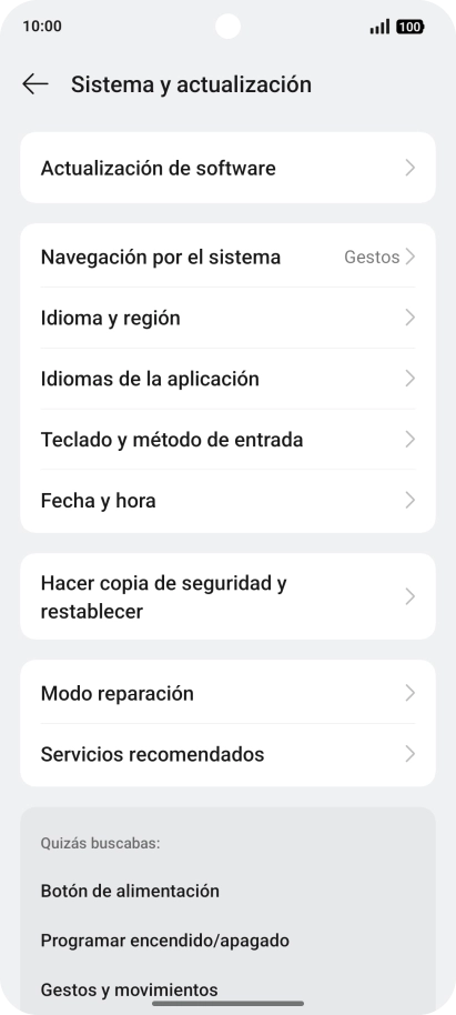 Pulsa Hacer copia de seguridad y restablecer. Pulsa Hacer copia de seguridad y restablecer.
