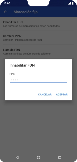 Introduce el código PIN2 y pulsa ACEPTAR. Introduce el código PIN2 y pulsa ACEPTAR.