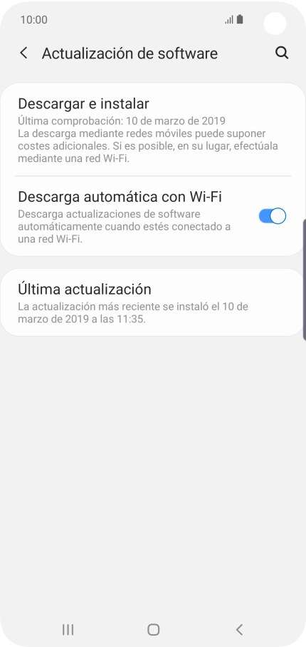 Pulsa Descargar e instalar. Si hay una versión de software nueva disponible, aparecerá ahora en la pantalla. Sigue las indicaciones de la pantalla para actualizar el software del teléfono.