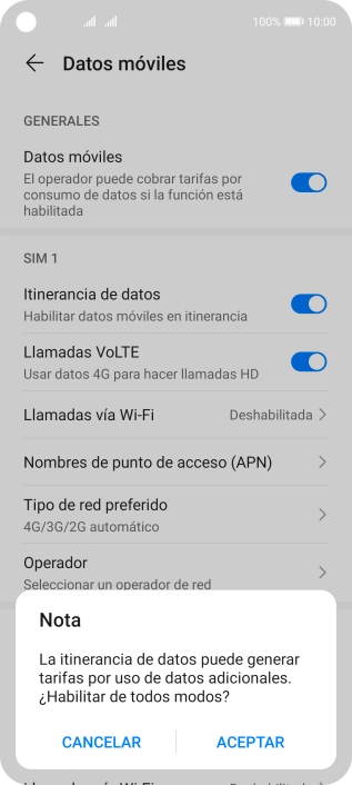 Si activas la función, pulsa ACEPTAR. Si activas la función, pulsa ACEPTAR.
