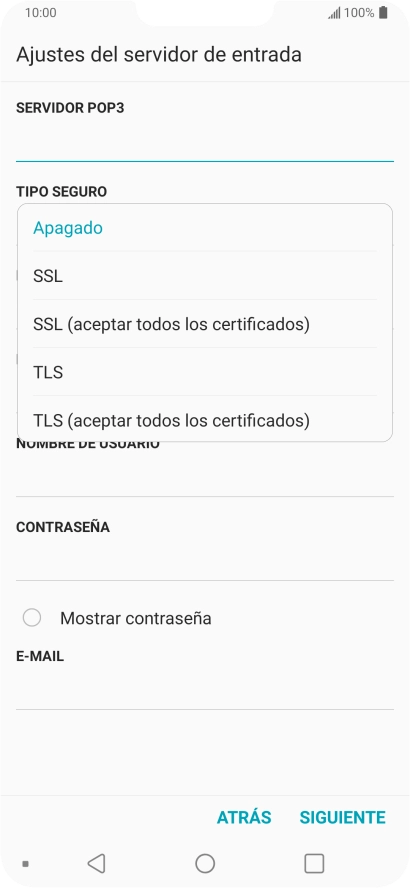 Pulsa Apagado para desactivar la función. Pulsa Apagado para desactivar la función.