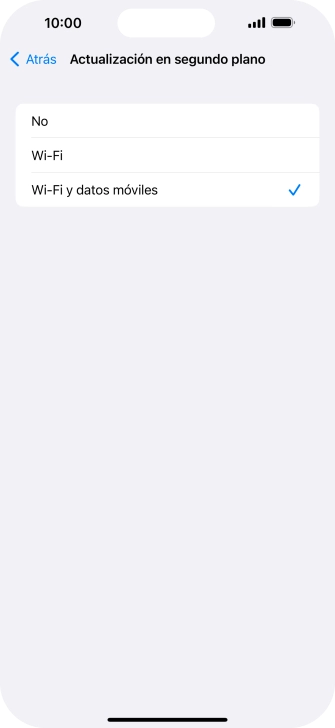 Para desactivar la actualización de apps en ejecución, pulsa No.