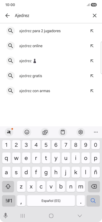 Introduce el nombre del tema o de la app y pulsa el icono de búsqueda.