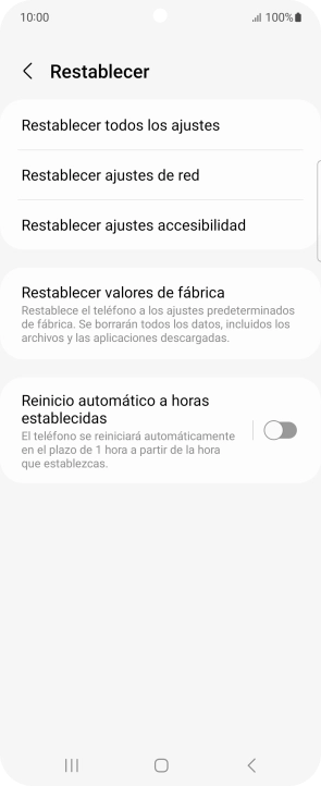 Pulsa Restablecer valores de fábrica. Pulsa Restablecer valores de fábrica.