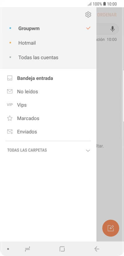 Pulsa la cuenta de correo electrónico deseada. Pulsa la cuenta de correo electrónico deseada.