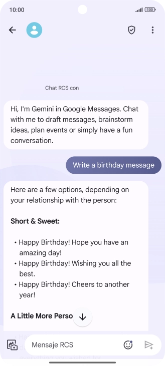 La propuesta de texto de Gemini se visualiza ahora en la pantalla. La propuesta de texto de Gemini se visualiza ahora en la pantalla.